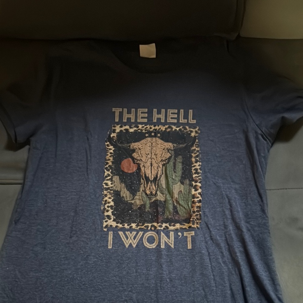 SHEIN Blue Short Sleeve Tee Casual Top